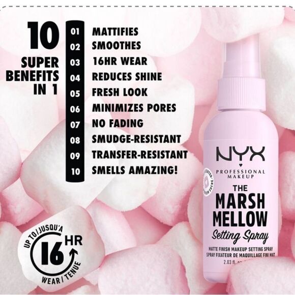 🦋NYX Long Lasting Matte Setting Spray Marshmallow Scented New Full Size - Picture 3 of 7
